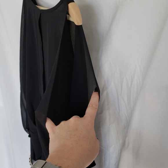 Company store chiffon blouse rhinestone cuffs - Picture 6 of 7